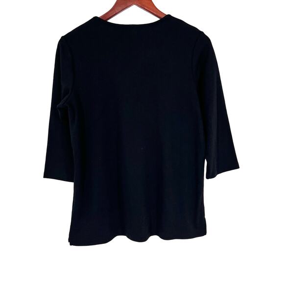 Quacker Factory Small Black Fiesta Dia De Los Muertos Day of The Dead Shirt Top - Picture 5 of 5